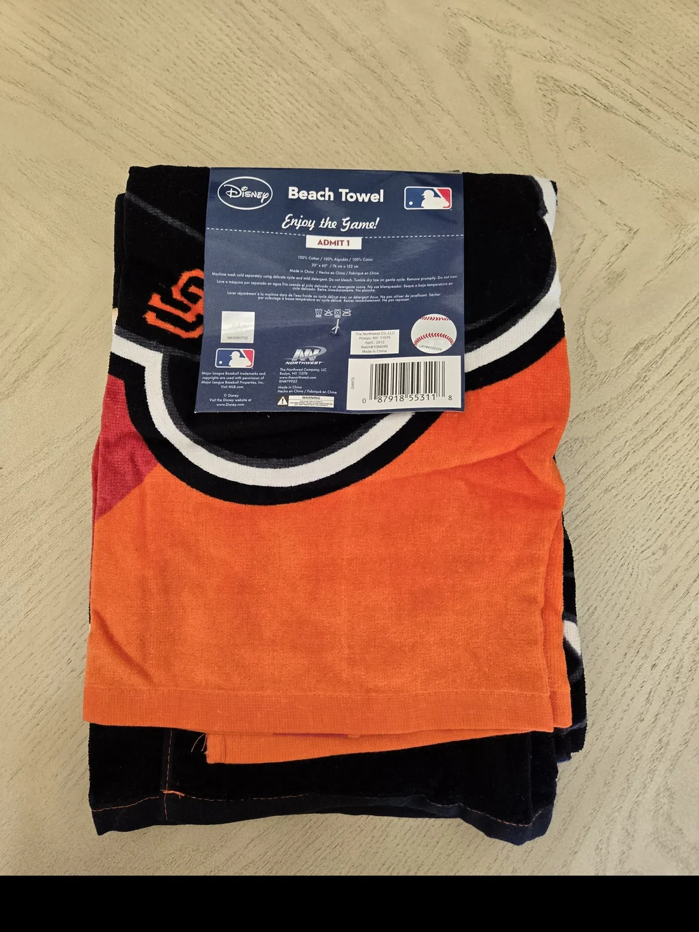 MLB Giants & Disney Mickey Beach Towel